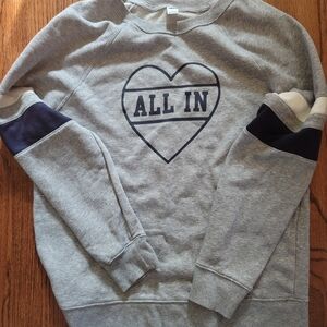 Old Navy Gray 'All In' Heart Sweatshirt